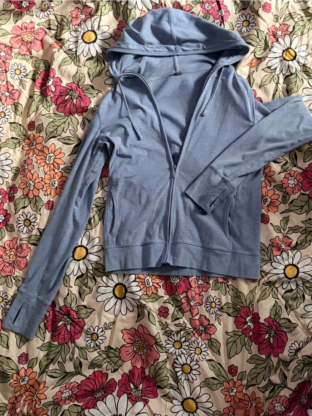 Uniqlo Light Blue Zip-Up Hooded Sweatshirt